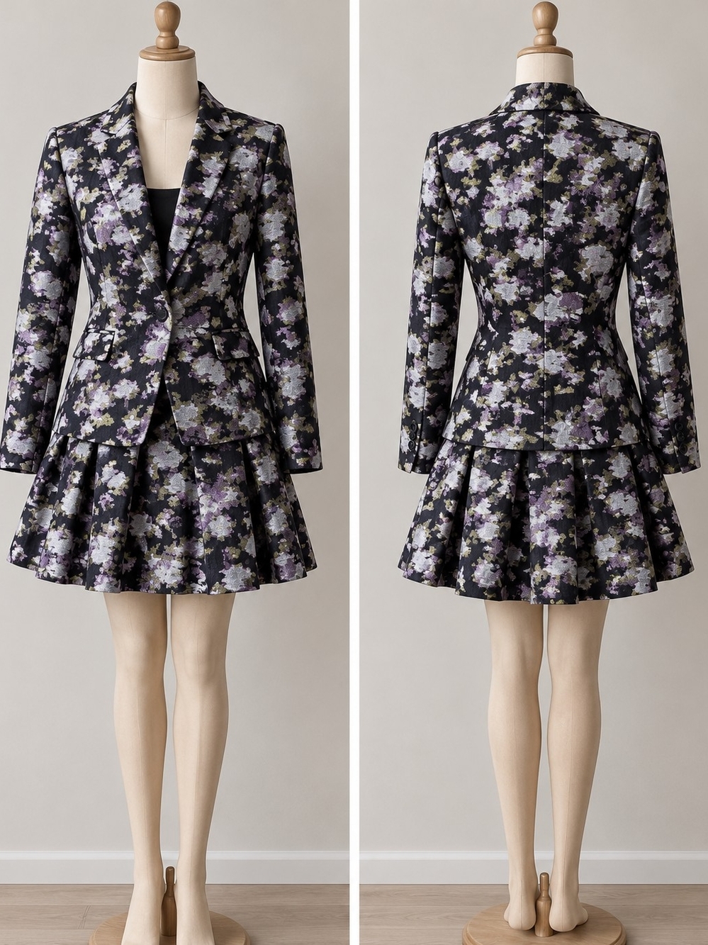 Banana Republic Black Blazer with Lavender Floral Print